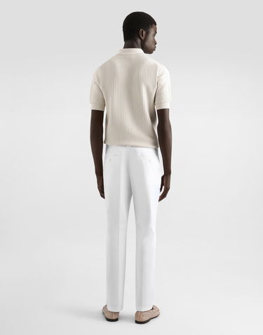 Nohavice Dolce & Gabbana Dolce & Gabbana Tailored Cotton Pants Biela | GP0K3TFUFL3W0800, 2