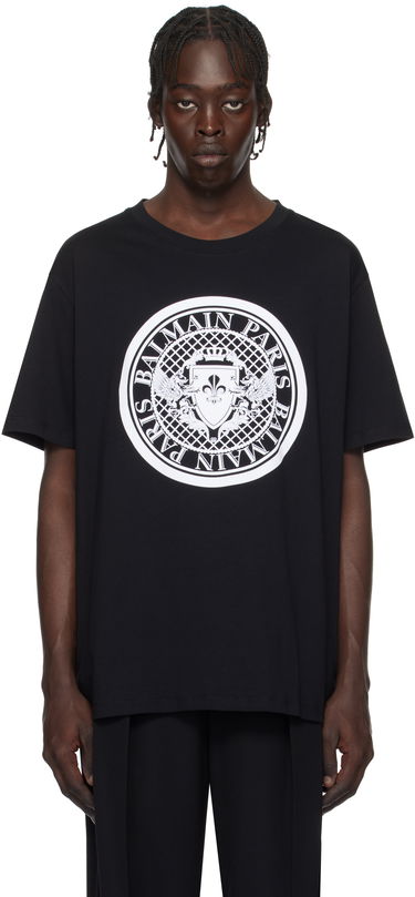 Tričko Balmain Black 'Coin' Graphic T-Shirt Čierna | EH1EG010BB17, 0