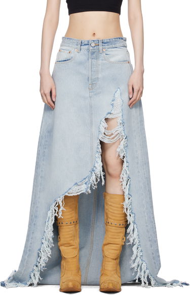 Sukňa VETEMENTS Vetements Destroyed Denim Maxi Skirt Modrá | WA66SK510L, 0