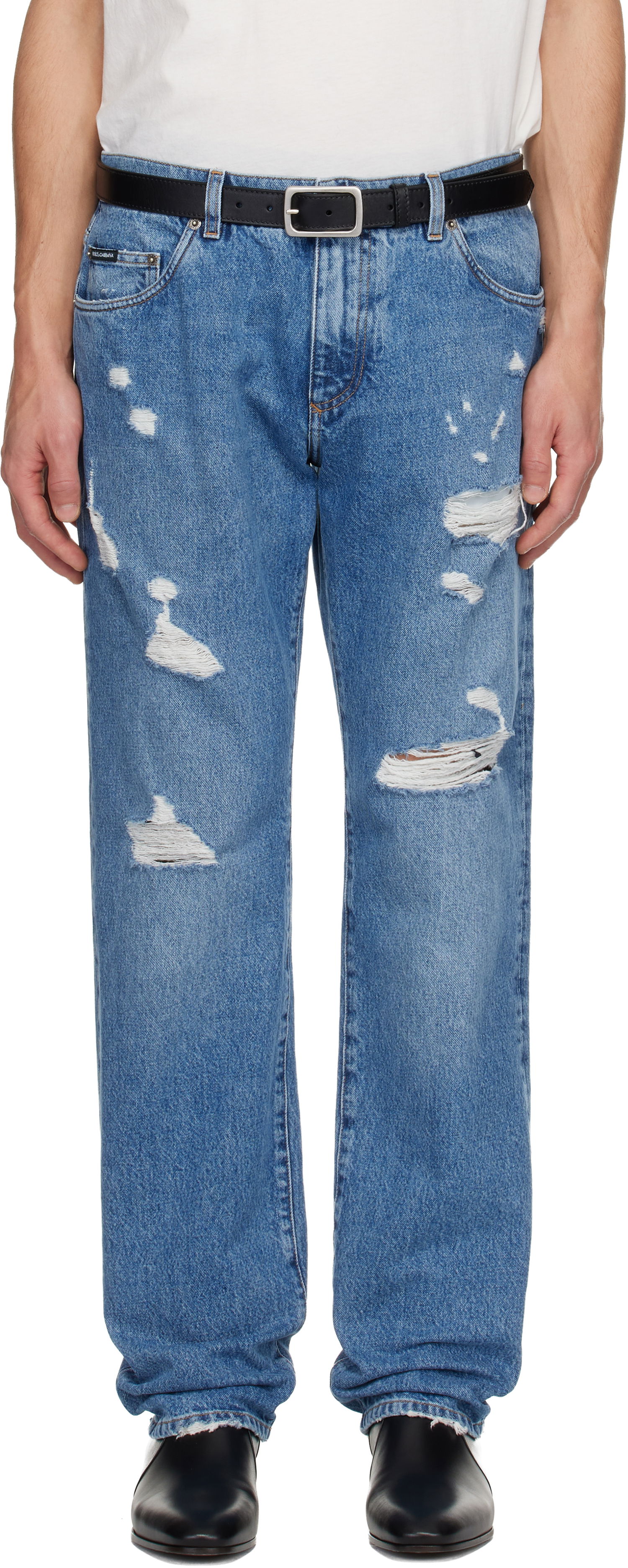 Džínsy Dolce & Gabbana Distressed Classic Jeans Modrá | GP02XZG8MX2, 0