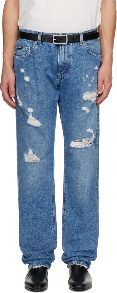 Džínsy Dolce & Gabbana Distressed Classic Jeans Modrá | GP02XZG8MX2, 0