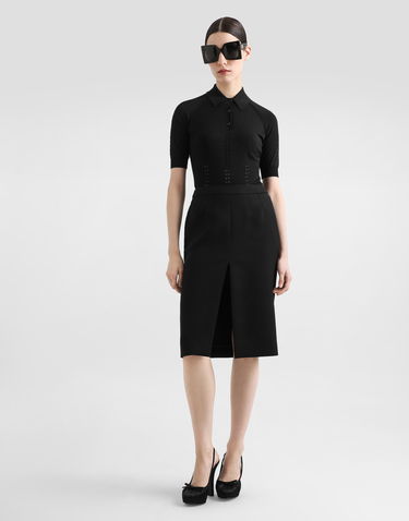 Polo tričko Dolce & Gabbana Dolce & Gabbana Viscose Knit Polo Shirt Čierna | FXZ23TJAIRMN0000, 1
