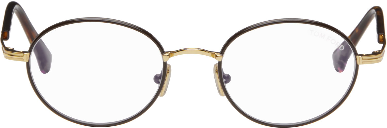 Slnečné okuliare Tom Ford Tom Ford Round Blue Block Glasses Hnedá | FT5973-B_49050, 0