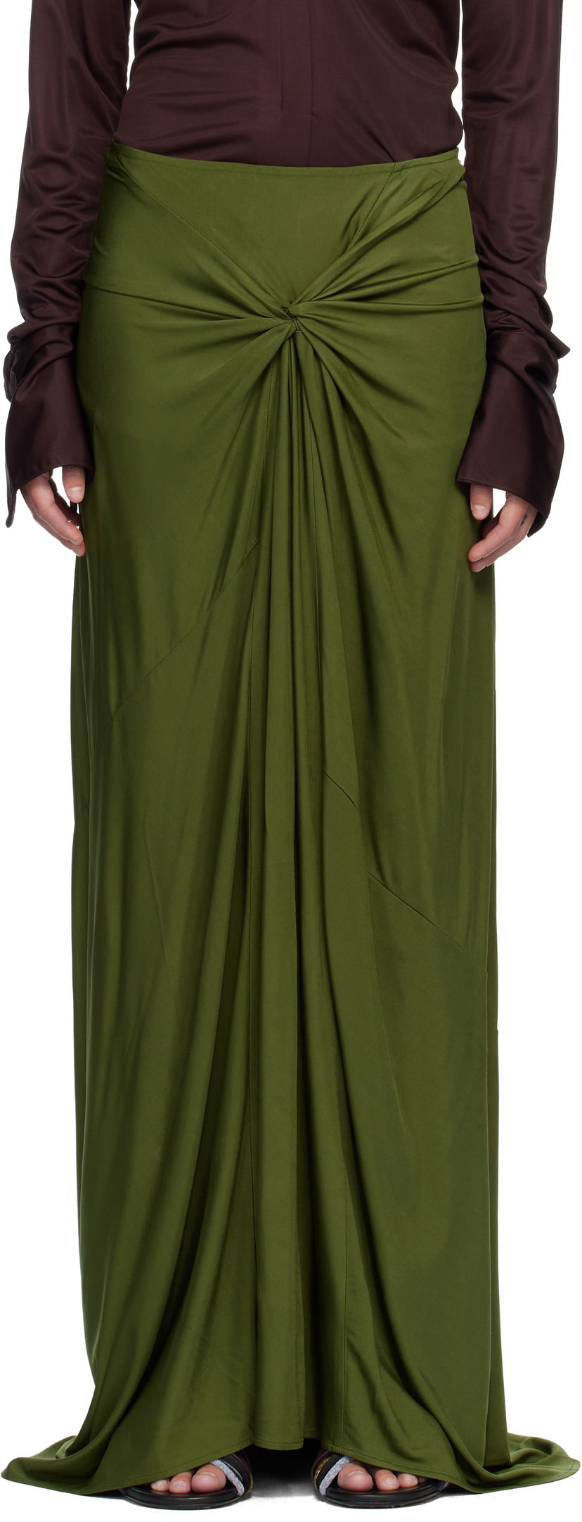 Sukňa Dries Van Noten Dries Van Noten Long Draped Maxi Skirt Zelené | 252-011159-2617