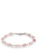 Adjustable Bracelet with Pearls and Pink Stones