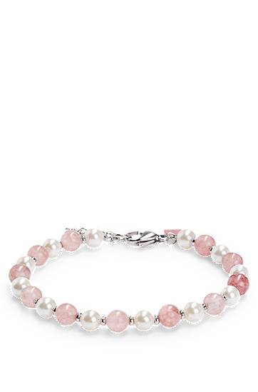 Náramok BOSS Adjustable Bracelet with Pearls and Pink Stones Ružová | 50532461, 0