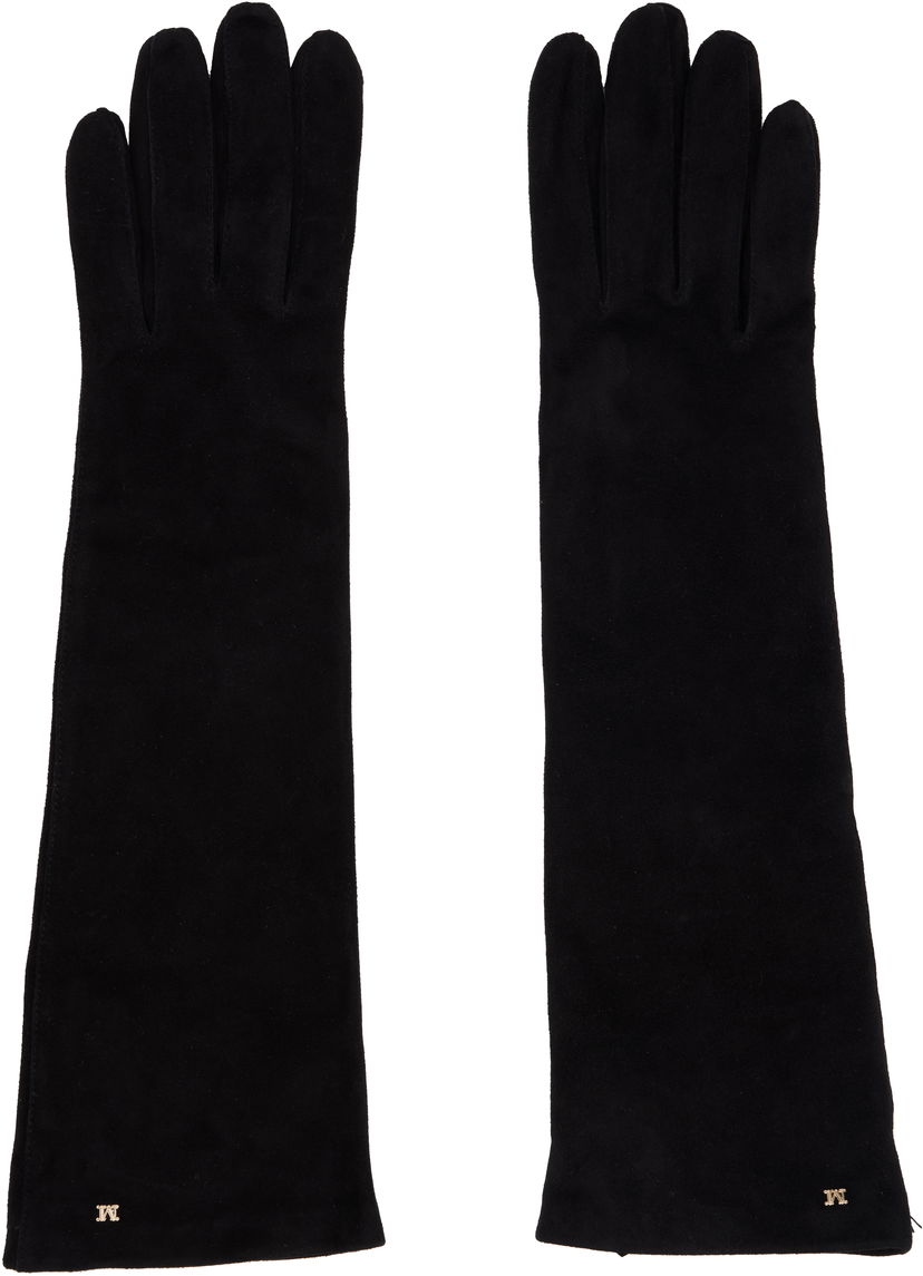 Rukavice Max Mara Afideesuede Long Gloves Čierna | 2524566013600