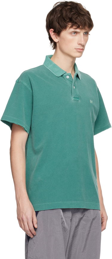 Polo tričko ERL ERL Faded Raw-Edge Polo Shirt Tyrkysová | ERL11T005, 1