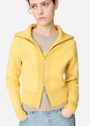Sveter AXEL ARIGATO Verve Ribbed Collar Zip-Up Cardigan Žltá | A3703001, 6