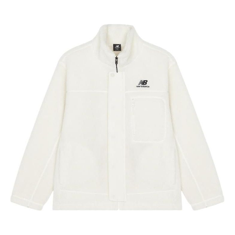 Mikina New Balance Logo Cotton Coat Biela | AMJ23351-CIC