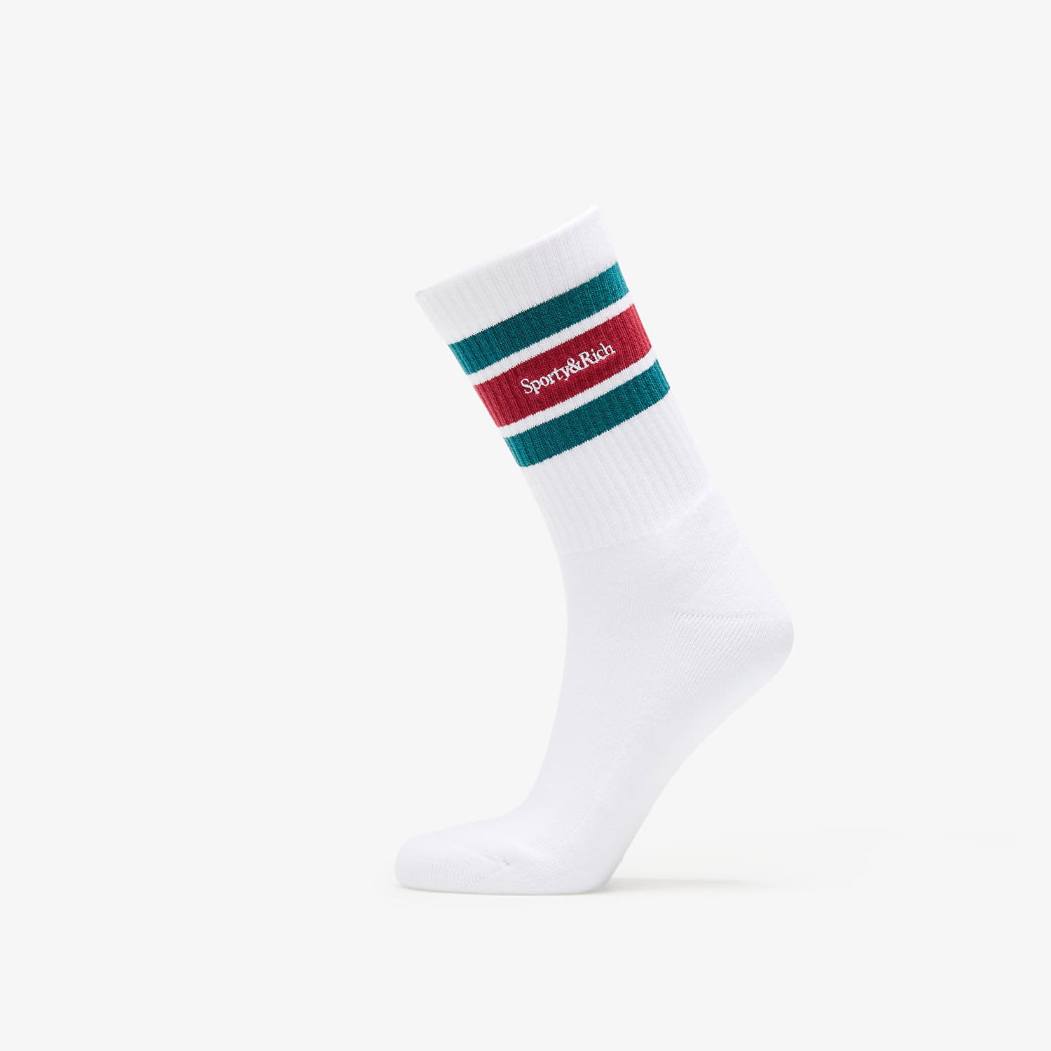 Ponožky Sporty & Rich Sporty & Rich Serif Logo Striped Socks Biela | AC004514300WH24, 0