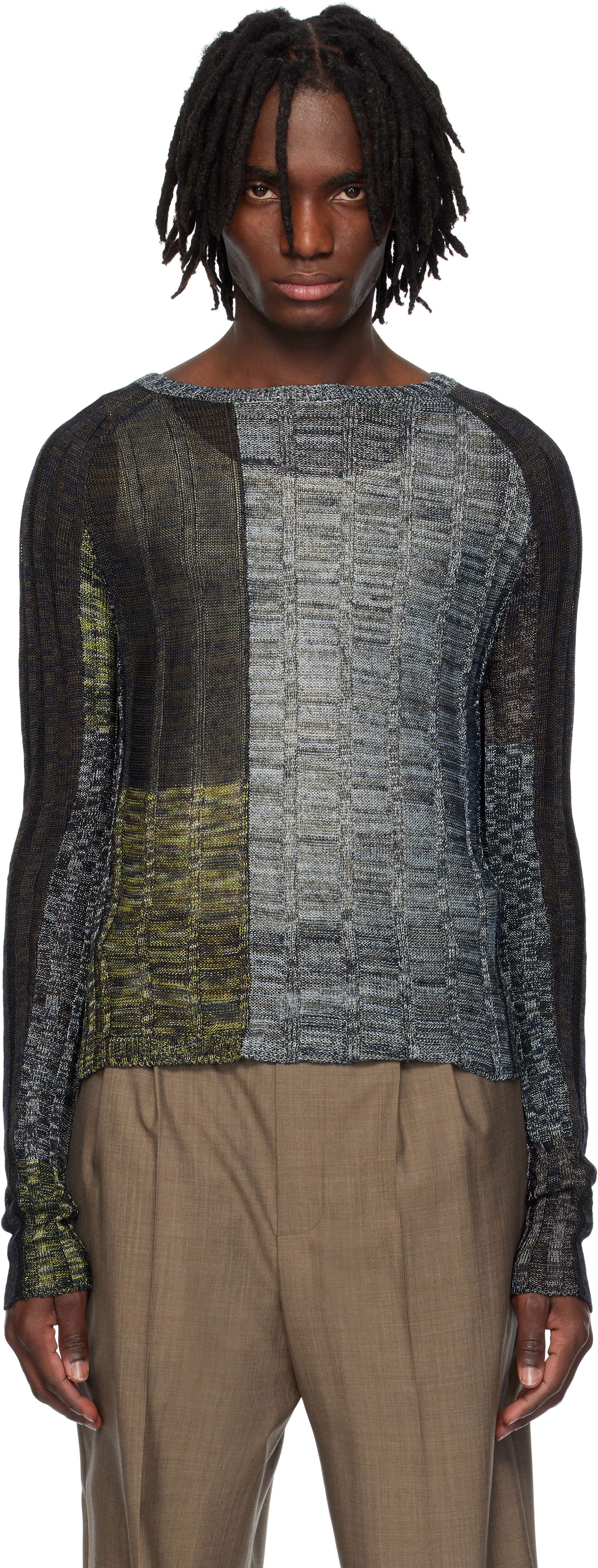 Sveter Eckhaus Latta Eckhaus Latta Symphony Knit Sweater Rôznofarebný | 8021-EL-PS25-C - CAVERN, 0