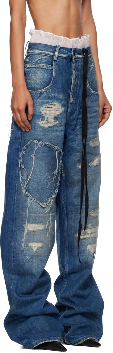 Džínsy Ann Demeulemeester Ann Demeulemeester Claire 5 Pocket Comfort Jeans Modrá | B0010197-FA631-053, 1