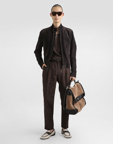 Bunda Dolce & Gabbana Dolce & Gabbana Suede Cafe Racer Jacket Hnedá | G9AWMLHULU2M1348, 1
