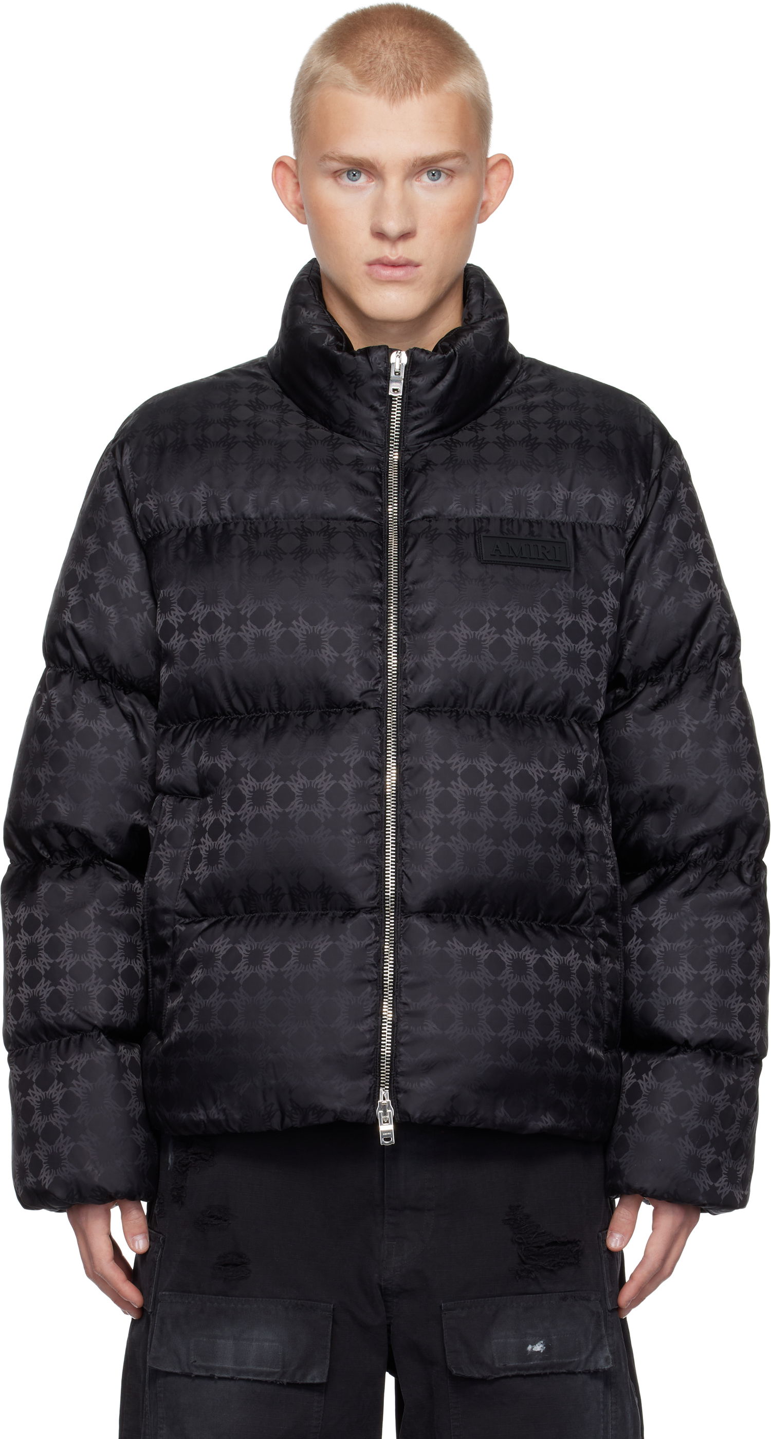 Bomber bunda AMIRI Black MA Quad Jacquard Down Jacket Čierna | AMOUDW1006, 0