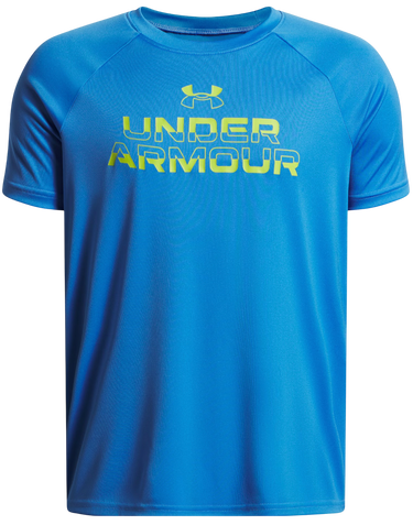 Tričko Under Armour Tech Split Wordmark Short Sleeve T-Shirt Modrá | 1383010-402, 0