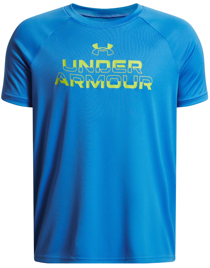 Tričko Under Armour Tech Split Wordmark Short Sleeve T-Shirt Modrá | 1383010-402