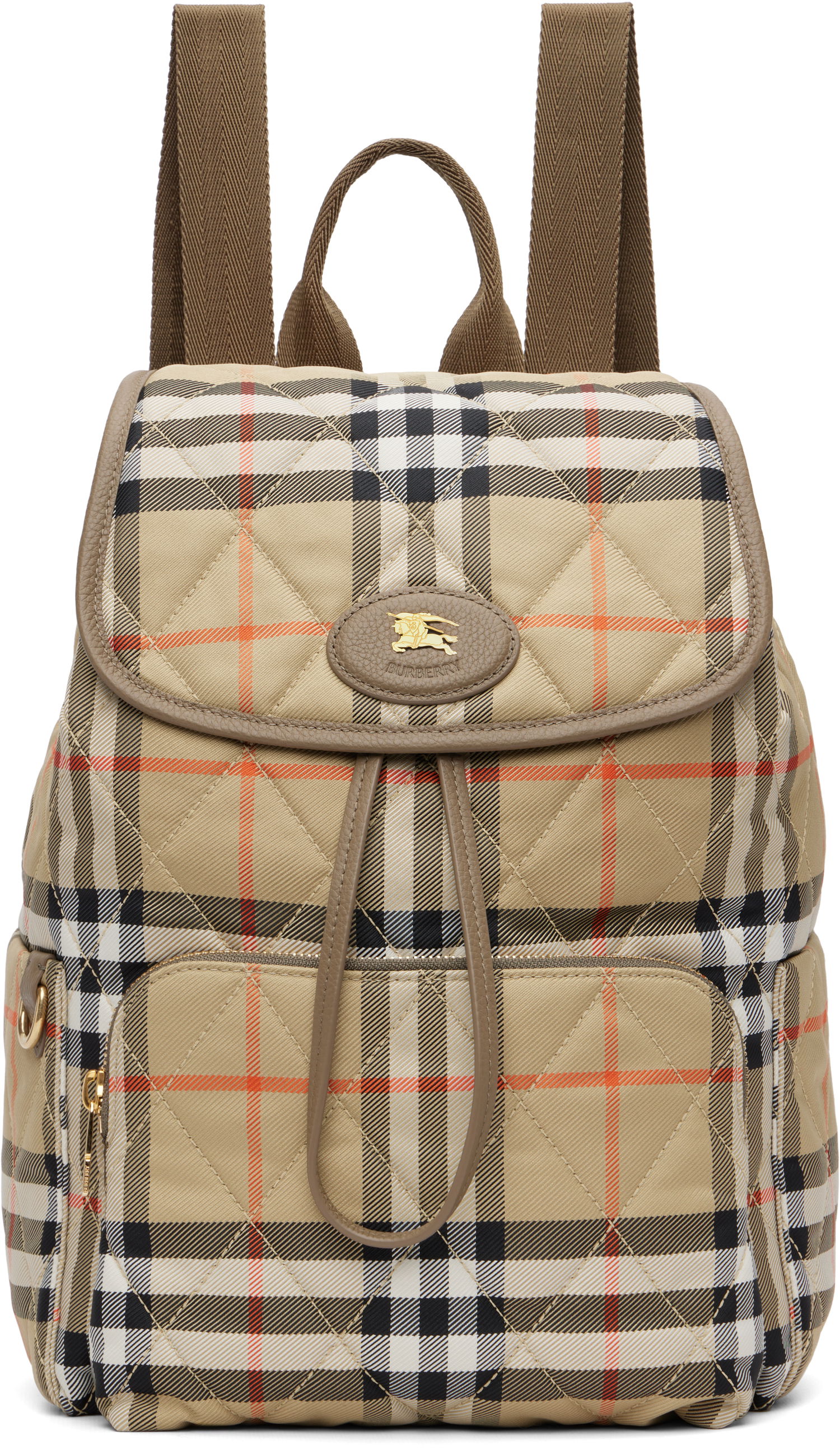 Batoh Burberry Burberry Horseshoe Quilted Backpack Béžová | 8115396, 0