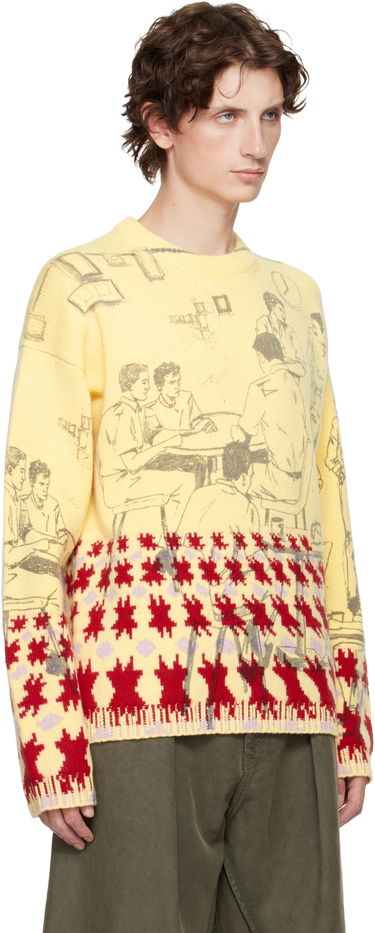 Sveter JW Anderson Jacquard Knit People Graphic with Abstract Motif Sweater Rôznofarebný | KW1439-YN0373, 1
