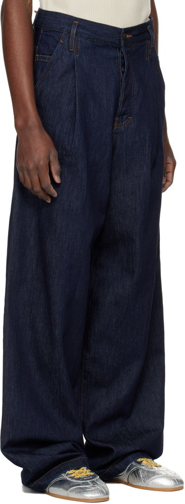 Džínsy Dries Van Noten Dries Van Noten Pleated Jeans Modrá | 251-020923-1552, 1
