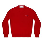 COMME des GARCONS PLAY V-Neck Double Emblem Pullover