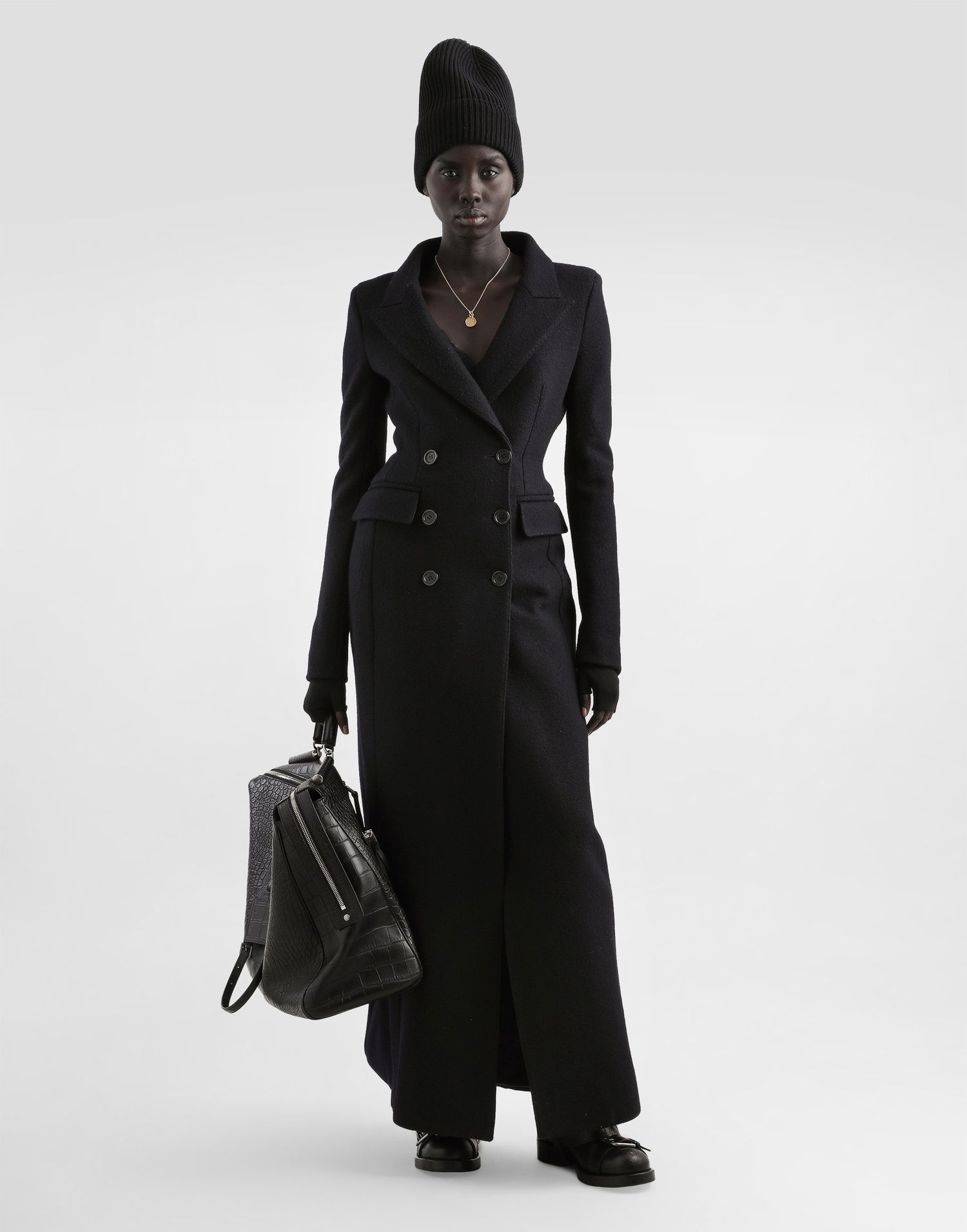Kabáty Dolce & Gabbana Dolce & Gabbana Double-Breasted Wool Coat Čierna | F0W5KTHU2AXN0000, 1