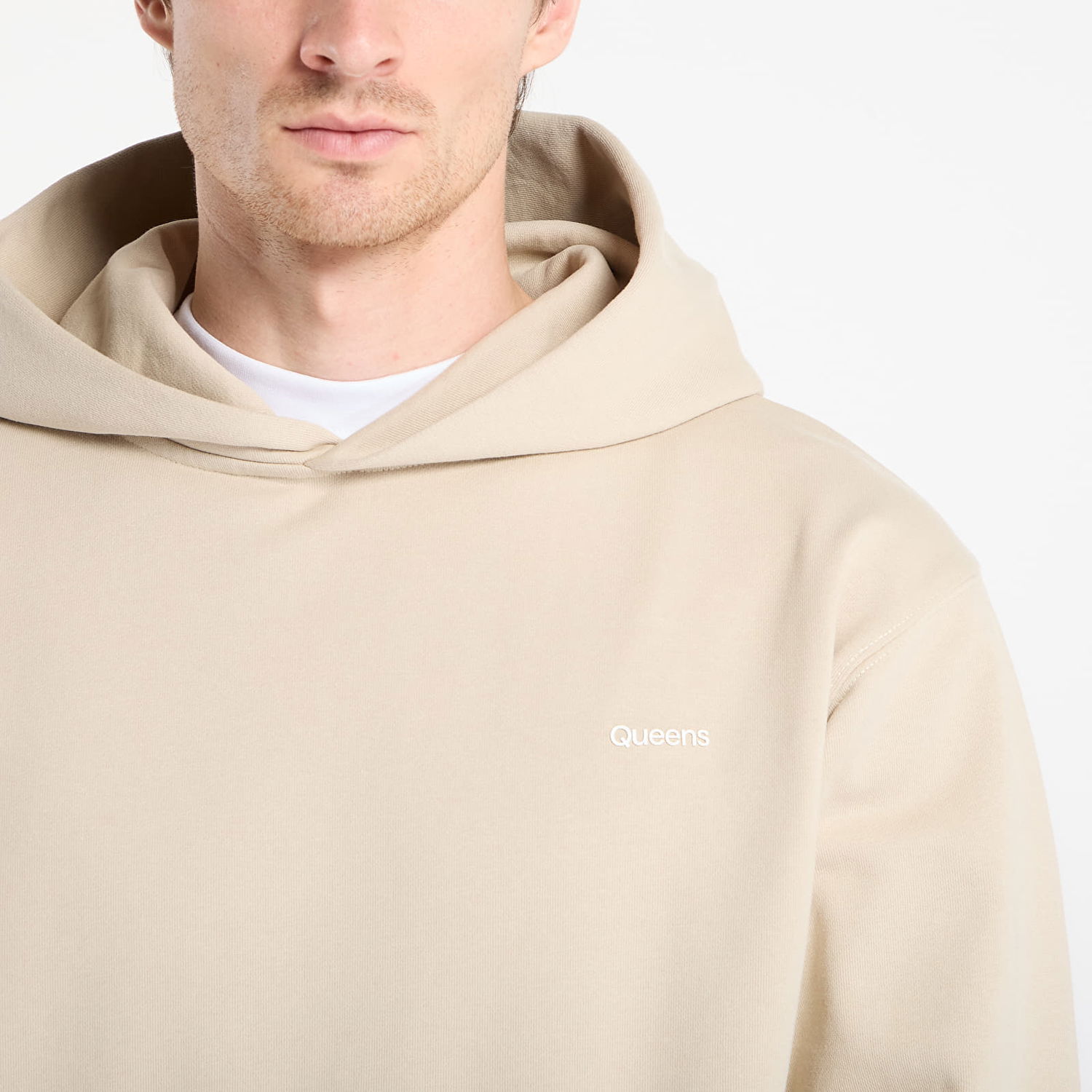 Mikina Queens Queens Essential Hoodie Béžová | QNS_117, 1