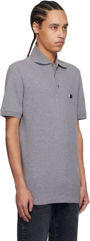 Polo tričko Dolce & Gabbana Dolce&Gabbana Cotton Polo with Metal Tag Šedá | G8SN1TFU7EN, 1