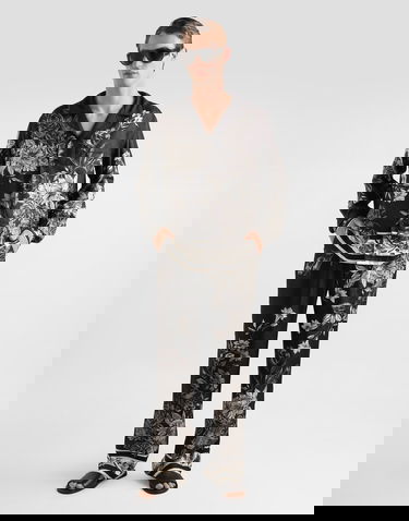 Košeľa Dolce & Gabbana Flower Bouquet-print Jacquard Twill Shirt Čierna | G5IF1THI12HHN5ST, 1