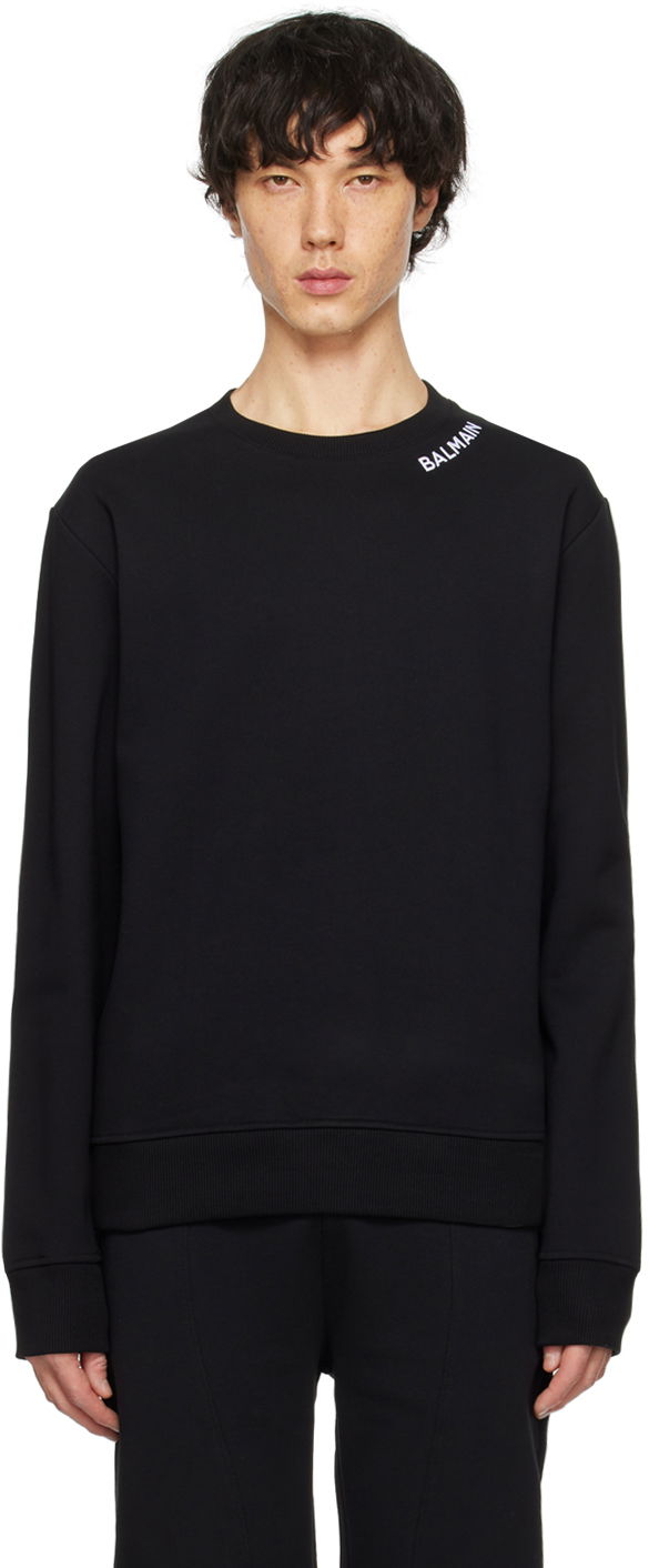 Mikina Balmain Embroidered Sweatshirt Čierna | CH1JQ040BC62, 0
