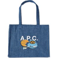 Tote bag A.P.C. END. x 'Coffee Club' Diane x Denim Shopping Tote Bag Modrá | COGUS-M61443-IAB, 1