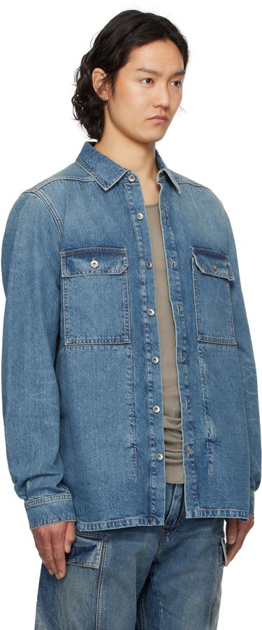 Košeľa Rick Owens Rick Owens DRKSHDW Denim Overshirt Modrá | DU01E3755 DWB, 1