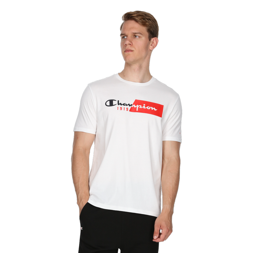 Tričko Champion CLASSIC LABEL Short Sleeve T-Shirt Biela | 219956-WW001