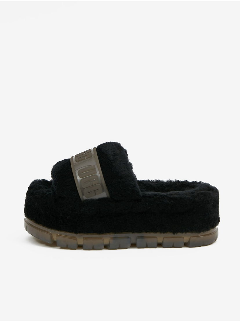 Tenisky a topánky UGG Fluffita Clear Platform Slides Čierna | 1131971_BLK