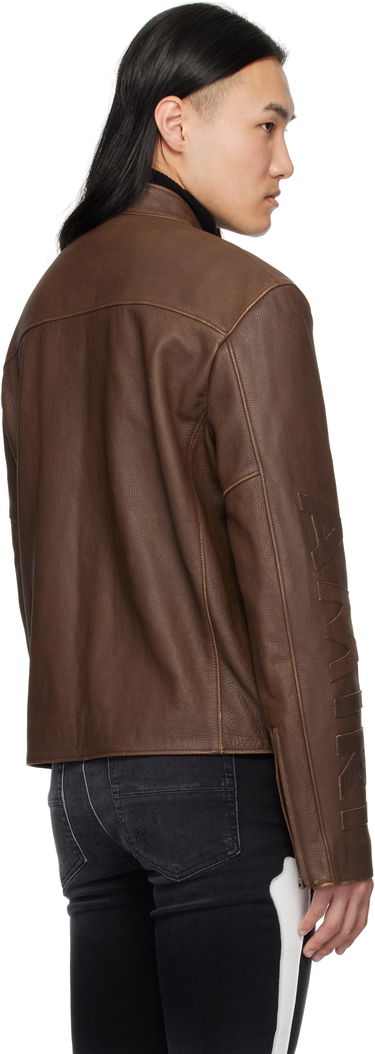 Bomber bunda AMIRI AMIRI Patch Racer Leather Jacket Hnedá | AMLTJT1021, 2
