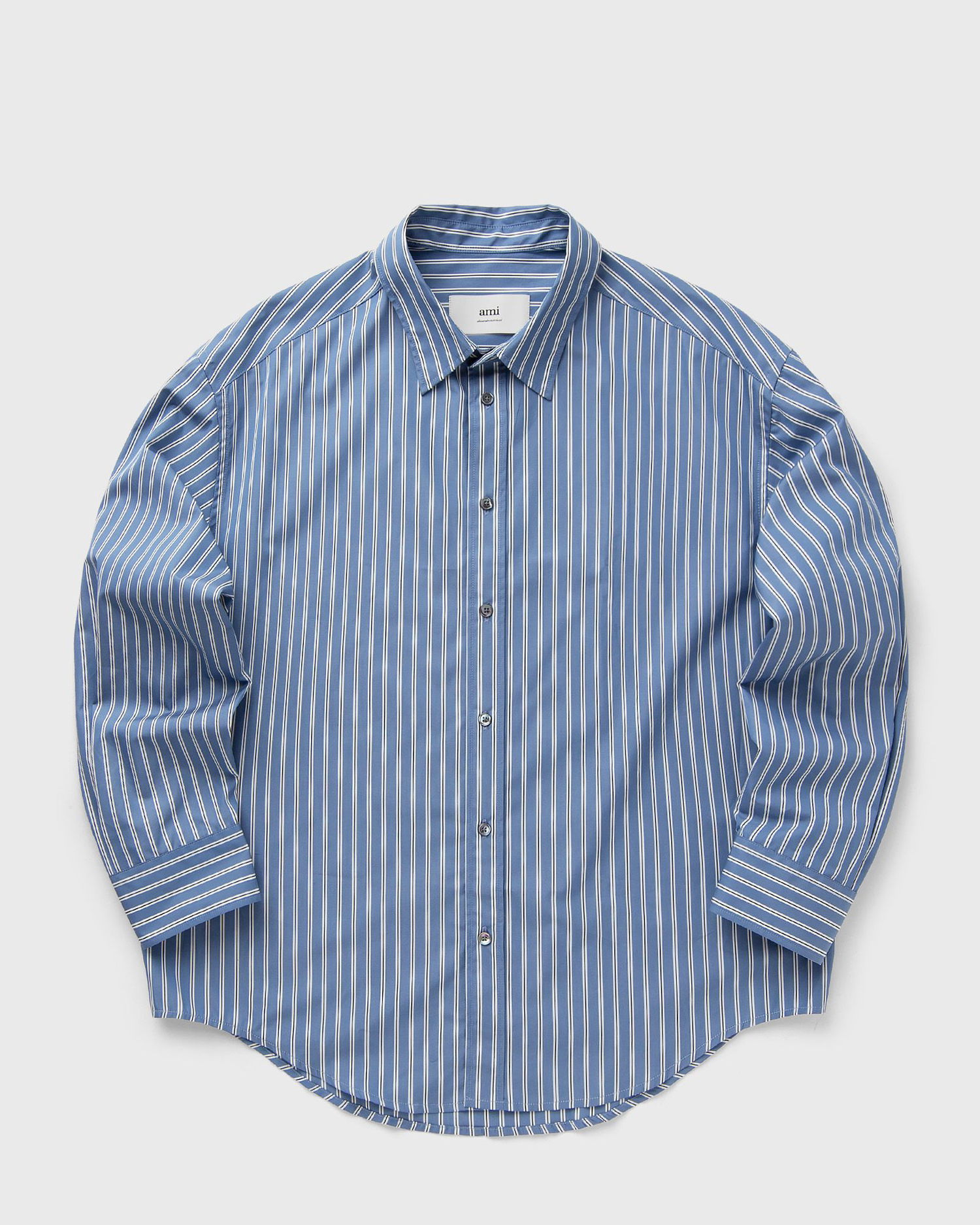 Košeľa AMI AMI Paris Boxy Fit Striped Longsleeve Shirt Modrá | HSH191.CO0108-4505, 0