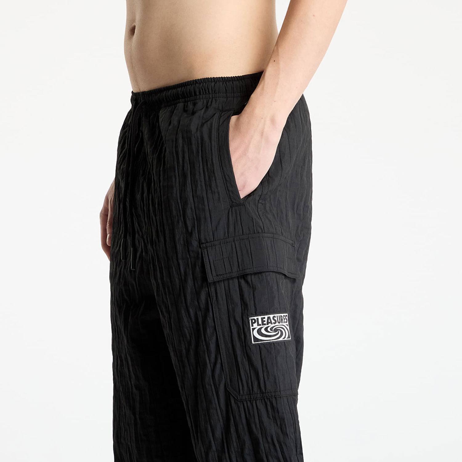 Tepláky Pleasures PLEASURES Rescue Pleated Cargo Pants Čierna | P25SP037 BLACK, 1