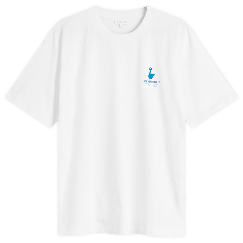 Tričko NORSE PROJECTS Norse Projects Johannes Organic The Lakes Print T-Shirt, Size Large Biela | N01-0694-0001