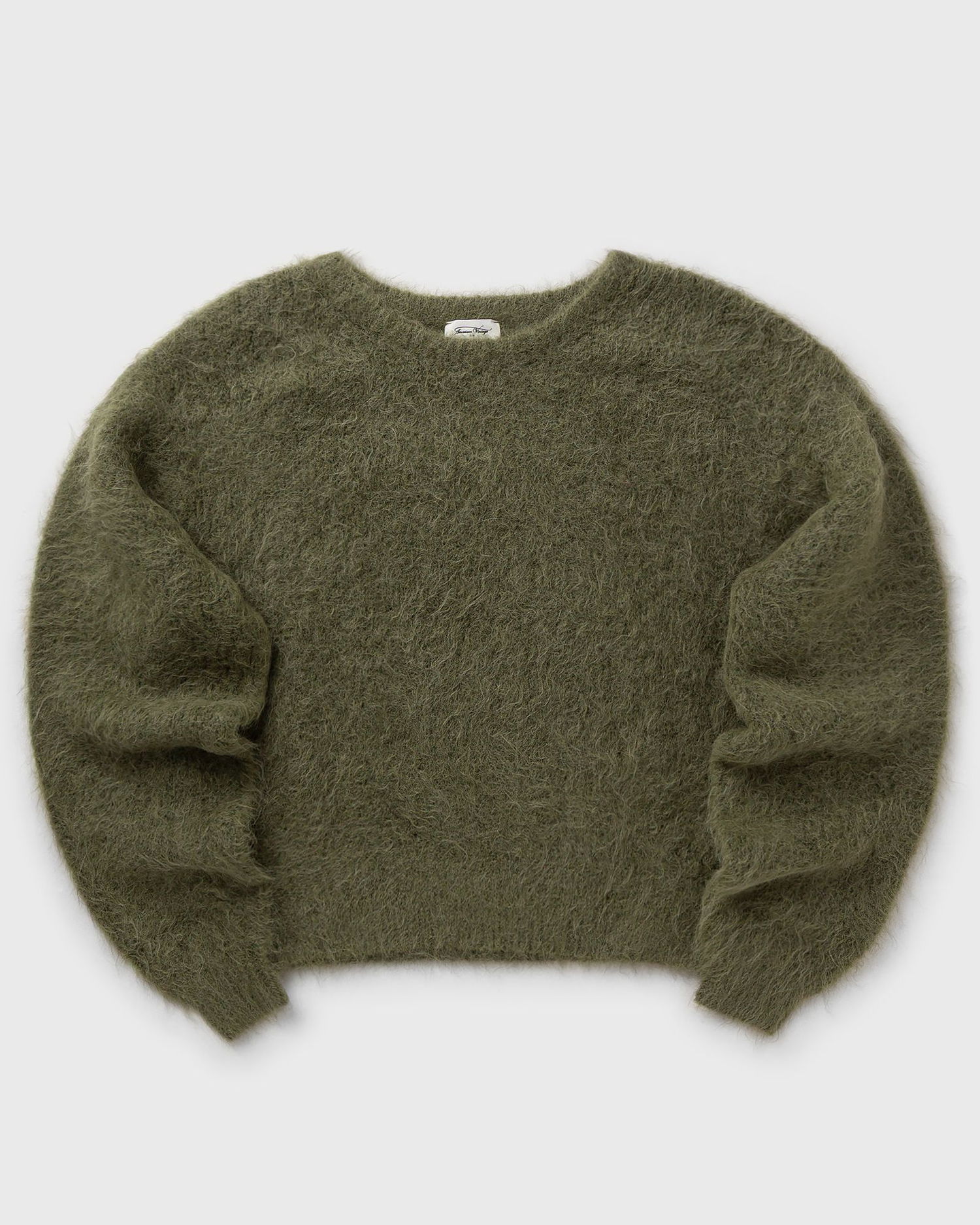 Sveter American Vintage Niby Fuzzy Knit Pullover Zelené | NIB18AH25-KAKI, 0