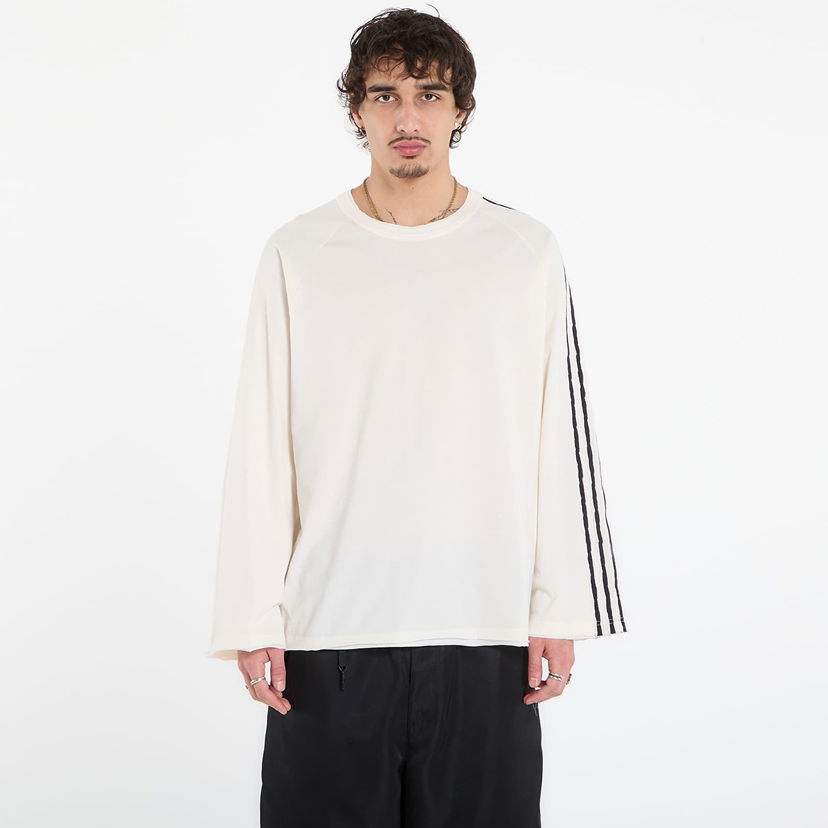 Tričko Y-3 Y-3 Raw Edge 3 Stripes Long Sleeve Top Biela | KS9747