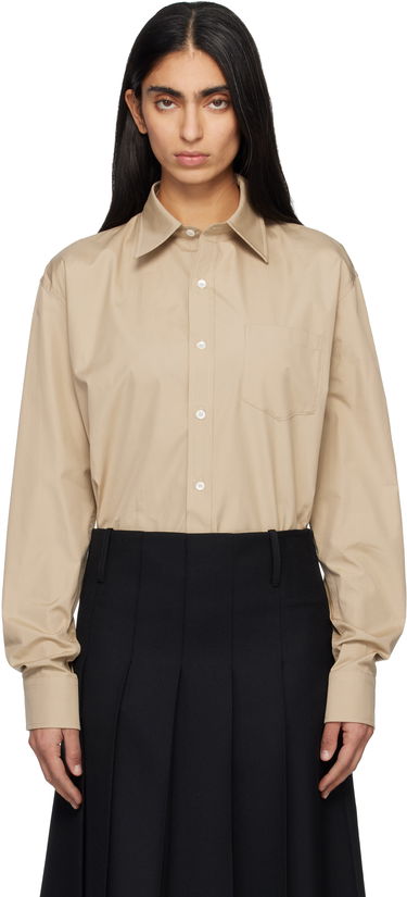 Košeľa A.P.C. Owen Long Sleeve Button-Up Shirt with Chest Pocket Béžová | COHLE­-H12652, 0
