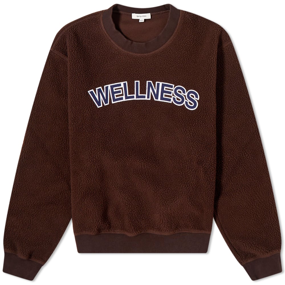 Mikina Sporty & Rich Wellness Sherpa Sweatshirt Hnedá | CR666CH, 0