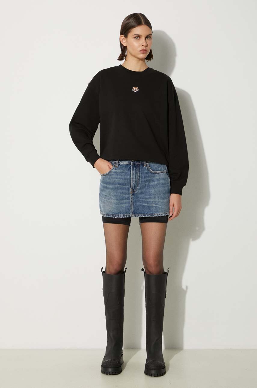 Mikina KENZO Kenzo Lucky Tiger Regular Plain Sweatshirt Čierna | FE52SW1484MF.99J, 1
