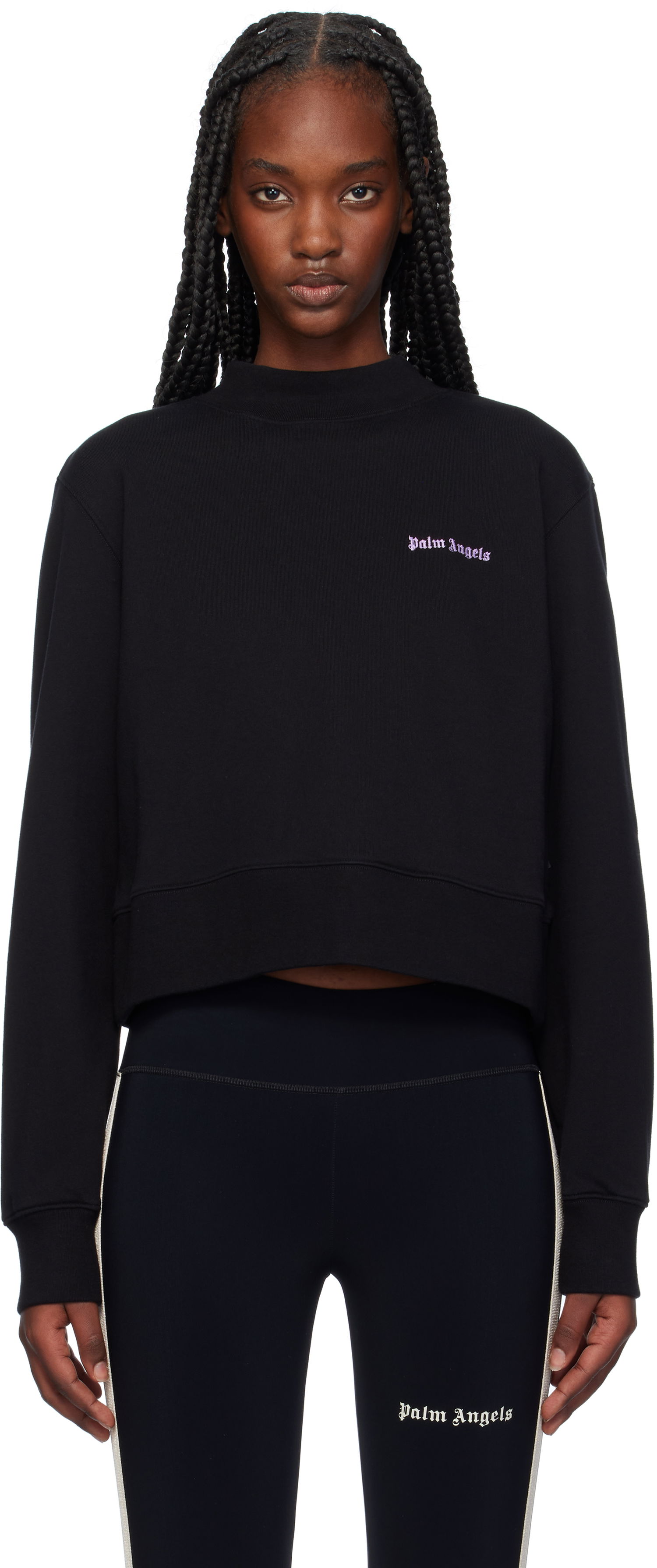 Mikina Palm Angels Classic Logo Fitted Sweatshirt Čierna | PWBA016F24FLE0041036, 0