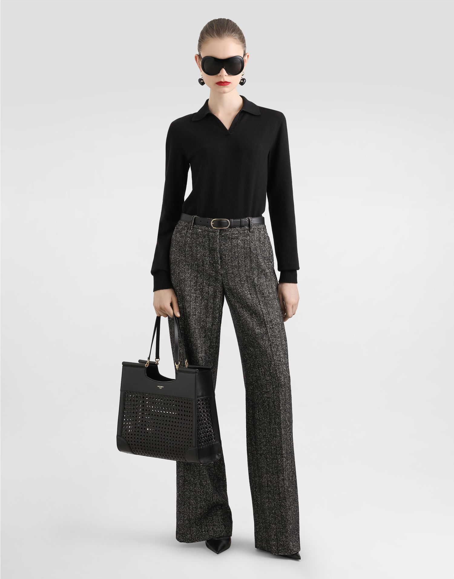 Sveter Dolce & Gabbana Dolce & Gabbana Cashmere Polo Pullover Čierna | FXZ33ZJDVC2N0000, 1