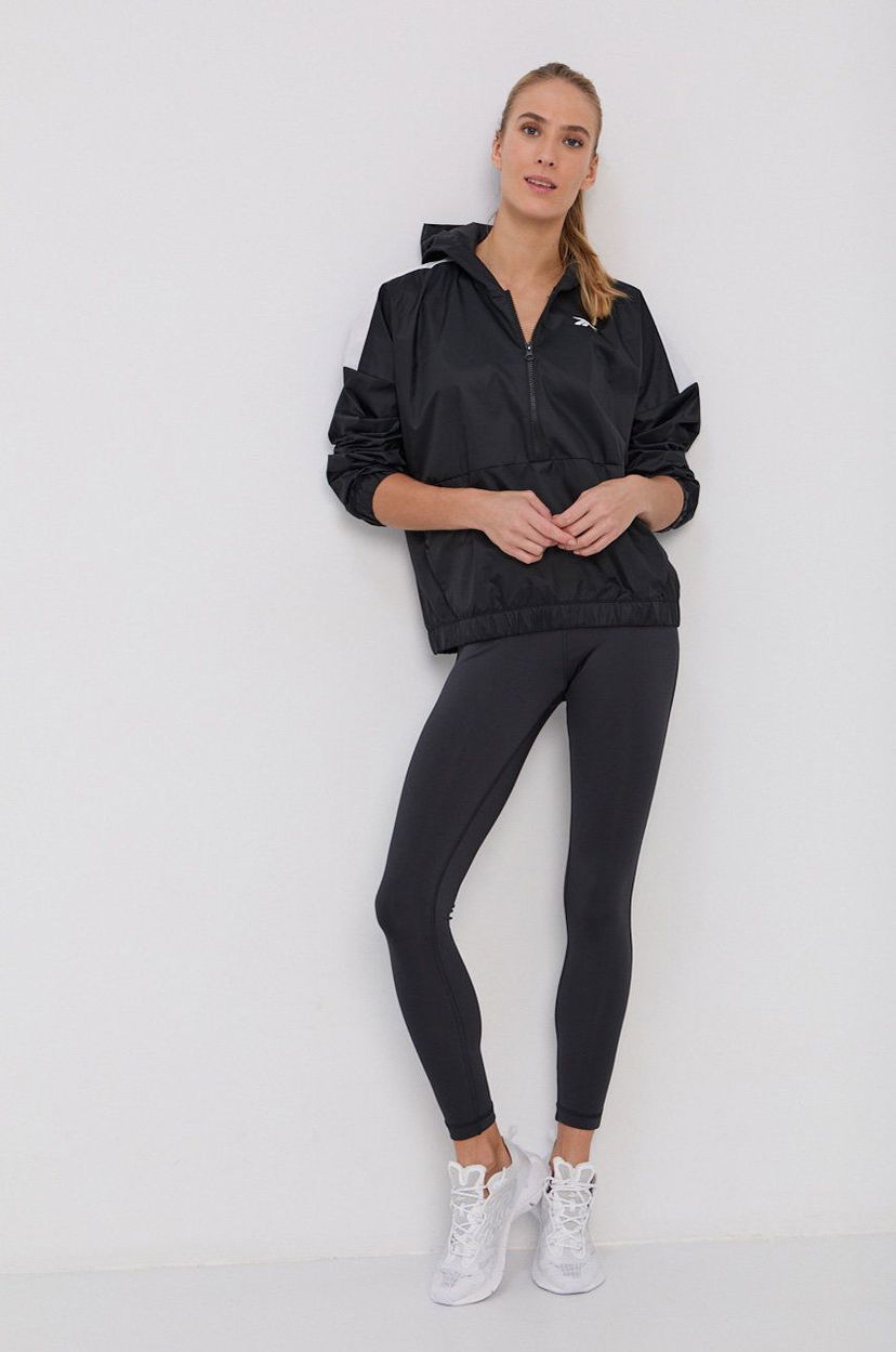 Vetrovka Reebok Reebok Women's Hooded Windbreaker and Leggings Set Čierna | GS9358