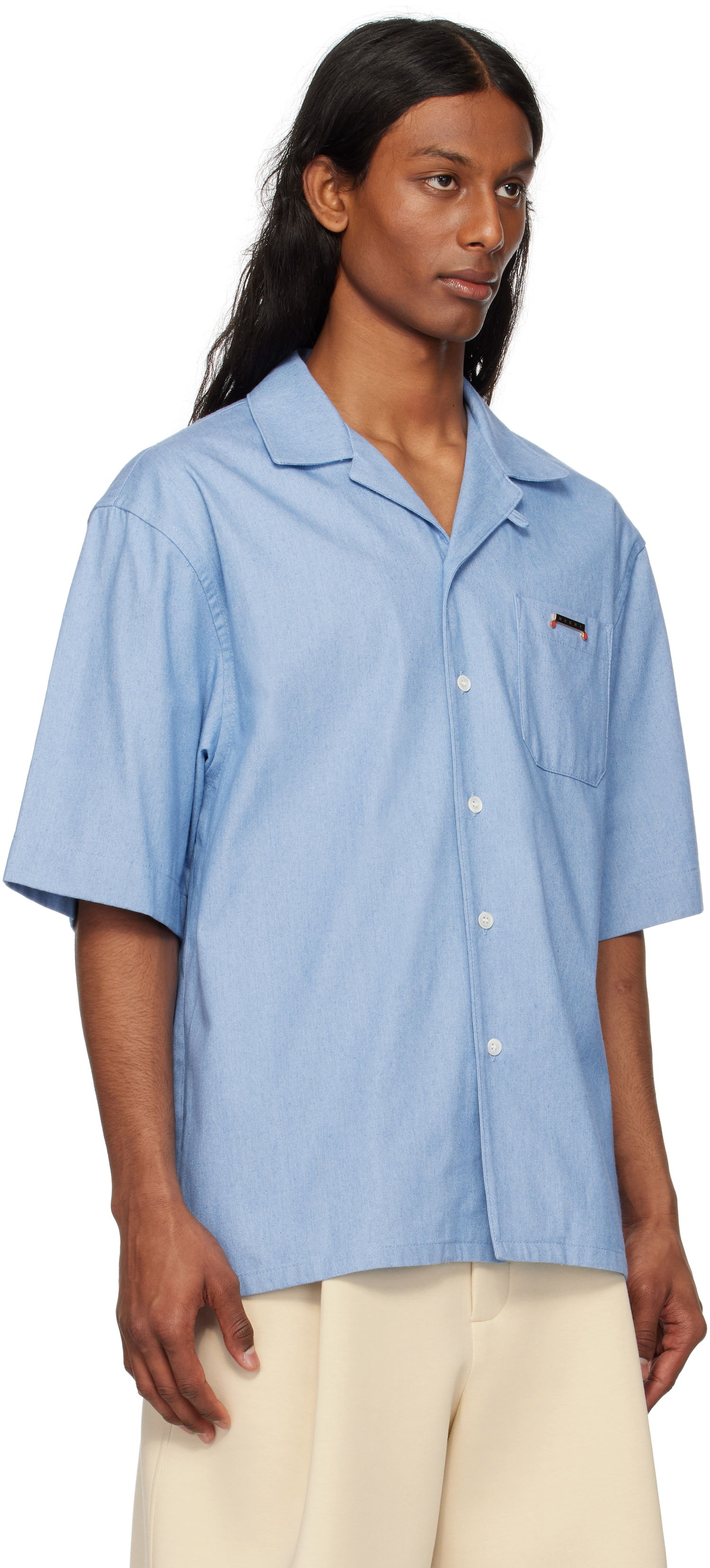 Košeľa Marni Marni Denim Bowling Shirt Modrá | CUJU0017A0 UTC476, 1