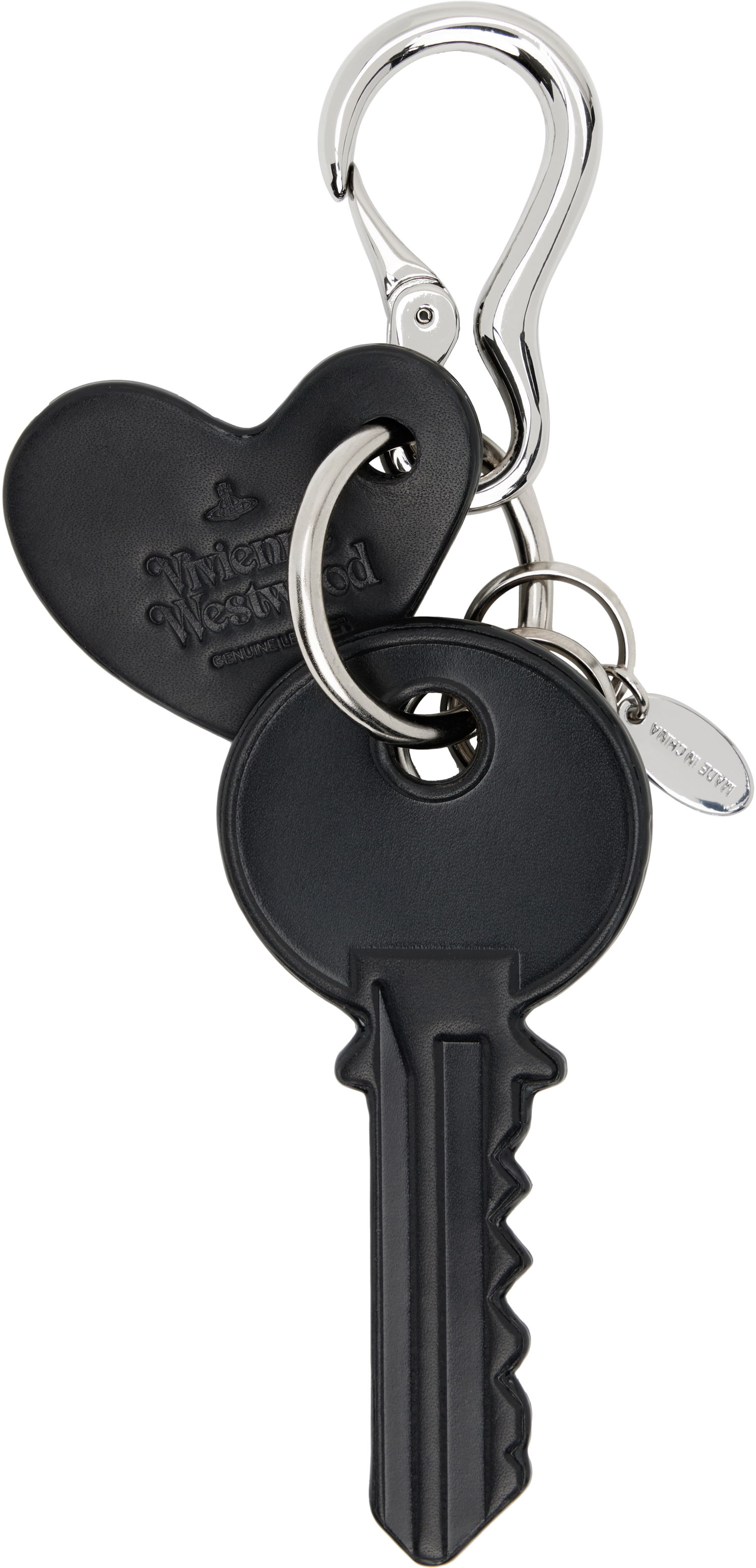 Kľúčenka Vivienne Westwood Vivienne Westwood Leather Key and Heart Keychain Čierna | 8203012HU-L00AT-, 1