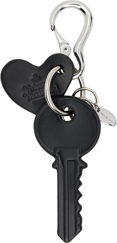 Kľúčenka Vivienne Westwood Vivienne Westwood Leather Key and Heart Keychain Čierna | 8203012HU-L00AT-, 1