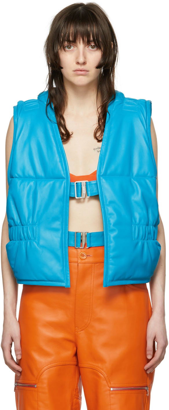 Vesta Jacquemus Sleeveless Lambskin Vest Jacket Modrá | 22E225JA007-1017, 0